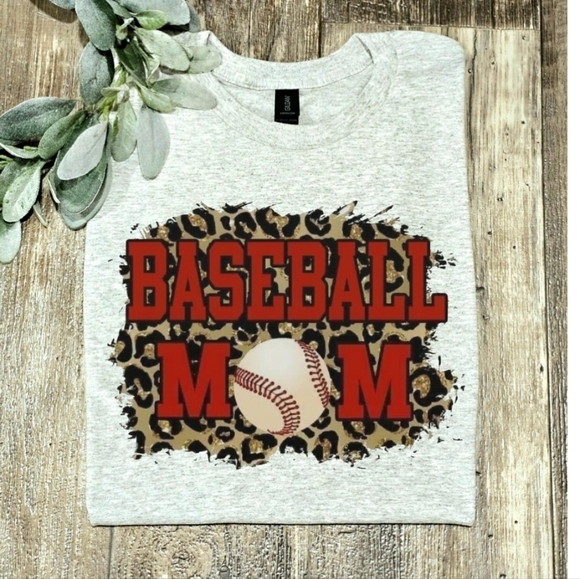 Gildan Tops - Baseball mom shirt sport mama cute cheetah print popular